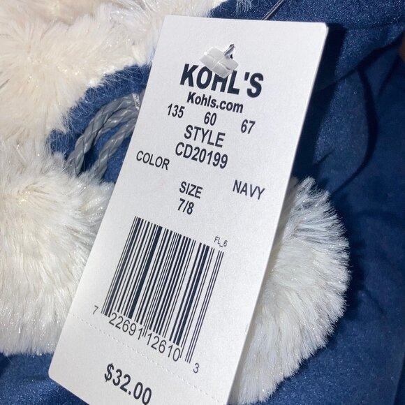 Cuddl Duds Slippers Teddy Cuff Pom Non Slip Slippers Cozy Navy Women’s 7 / 8 - Picture 5 of 8